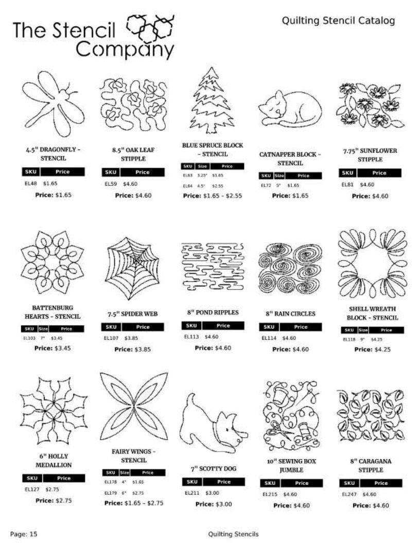 The Stencil Company Quilting Stencils Catalog Weekly Ad January 1, 2026 - December 31, 2027