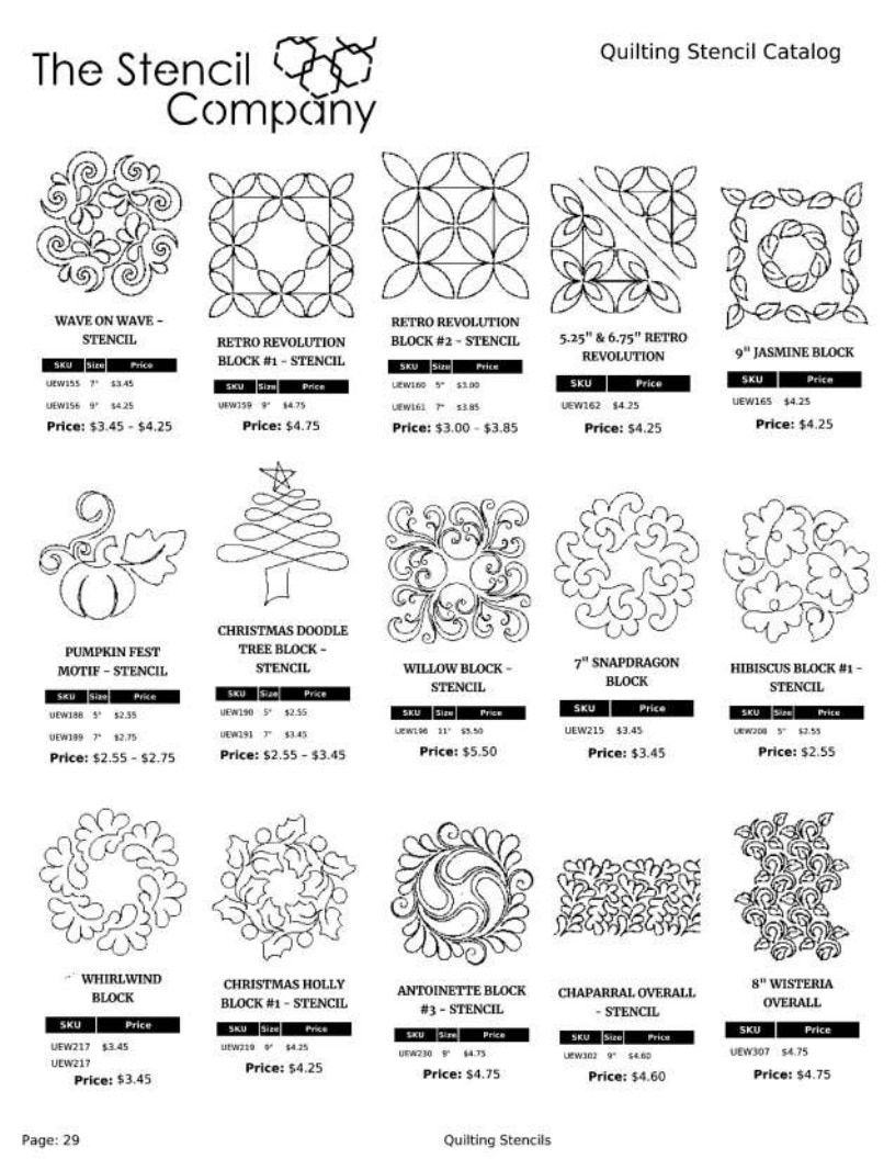 The Stencil Company Quilting Stencils Catalog Weekly Ad January 1, 2026 - December 31, 2027