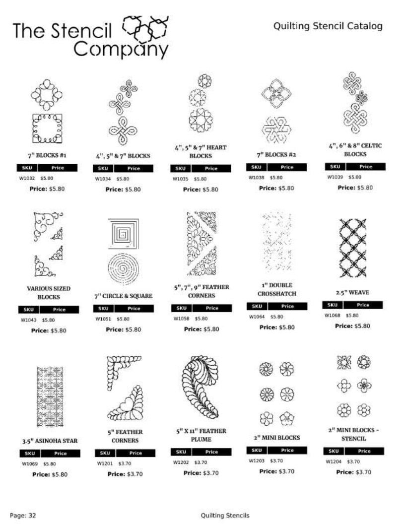 The Stencil Company Quilting Stencils Catalog Weekly Ad January 1, 2026 - December 31, 2027