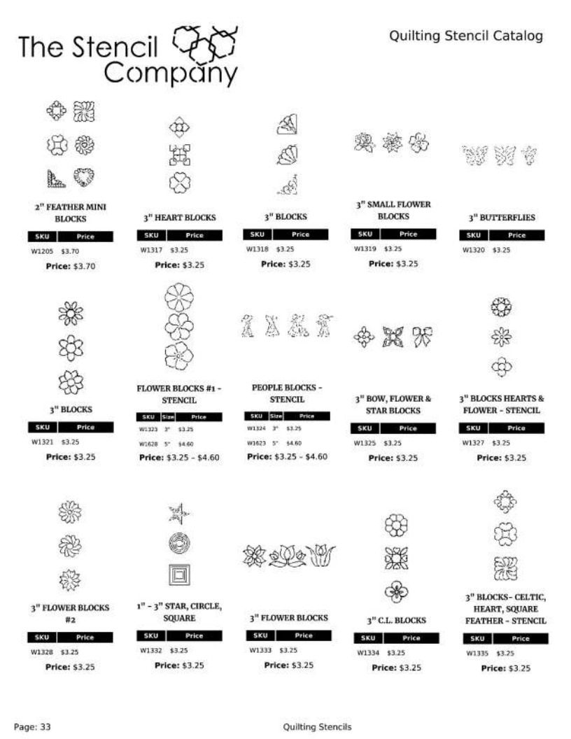 The Stencil Company Quilting Stencils Catalog Weekly Ad January 1, 2026 - December 31, 2027