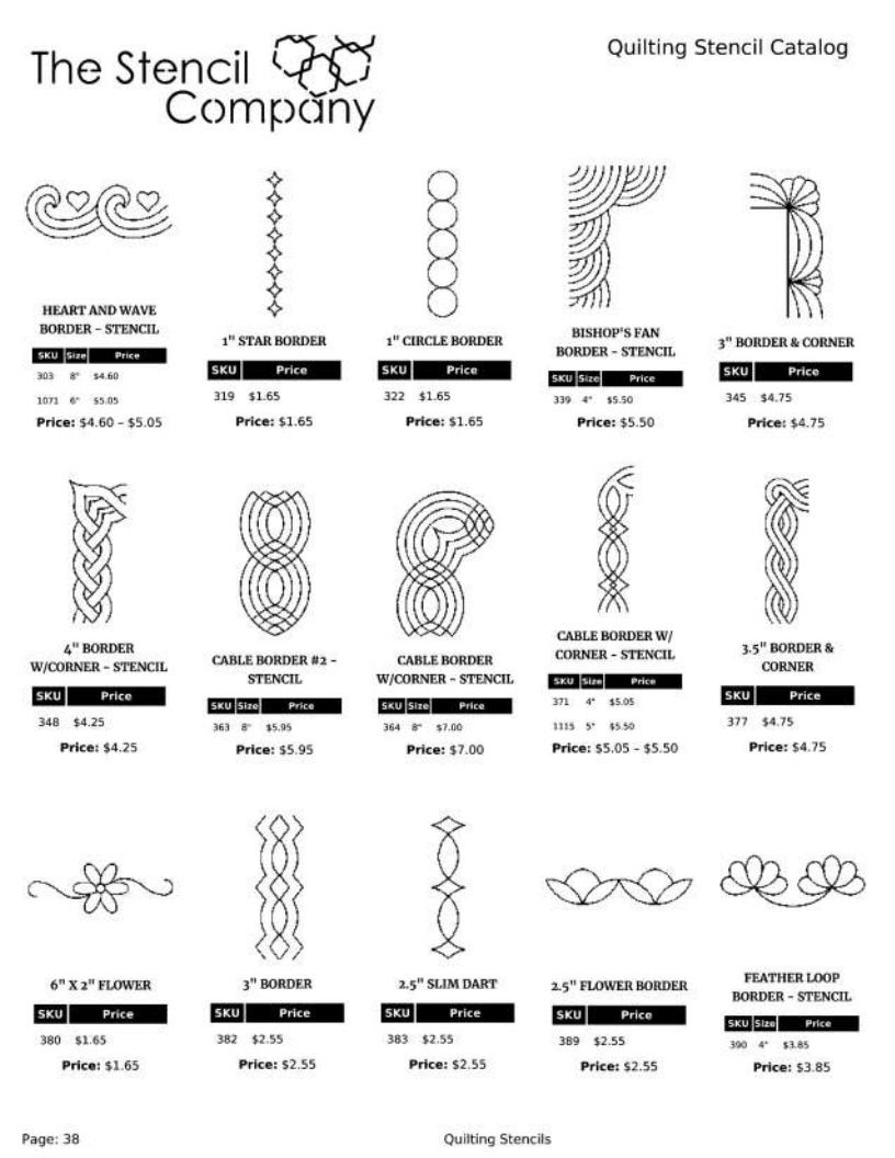 The Stencil Company Quilting Stencils Catalog Weekly Ad January 1, 2026 - December 31, 2027