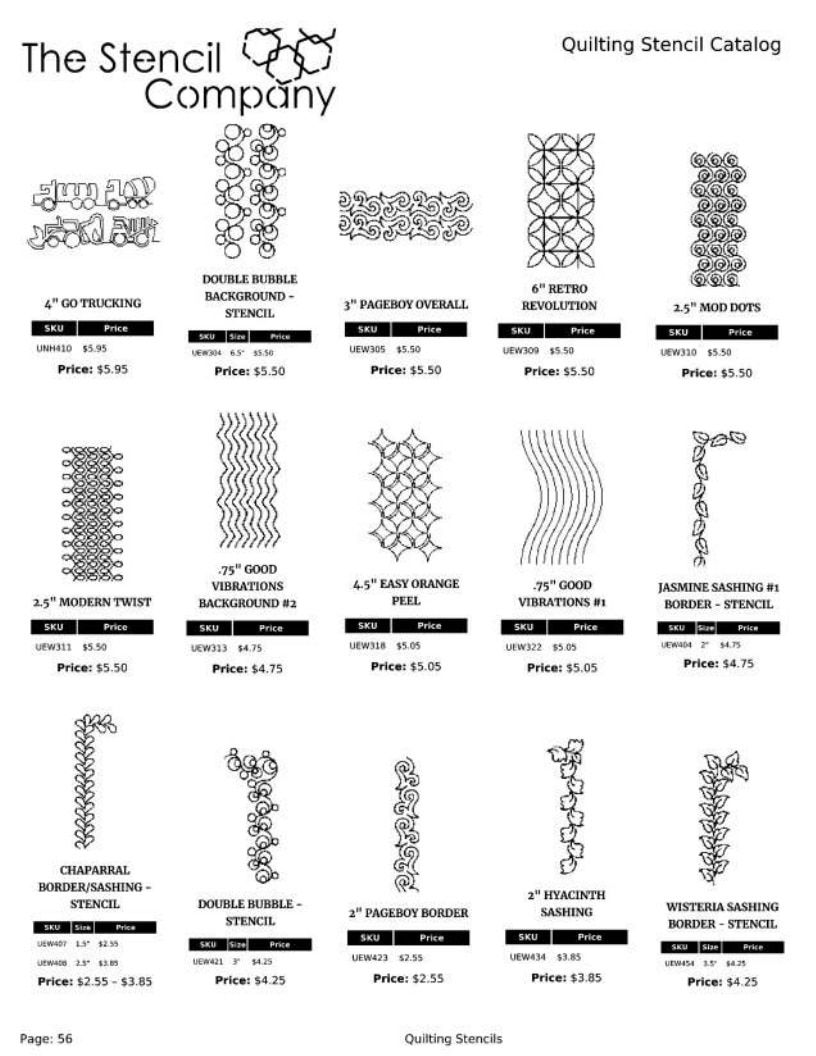 The Stencil Company Quilting Stencils Catalog Weekly Ad January 1, 2026 - December 31, 2027