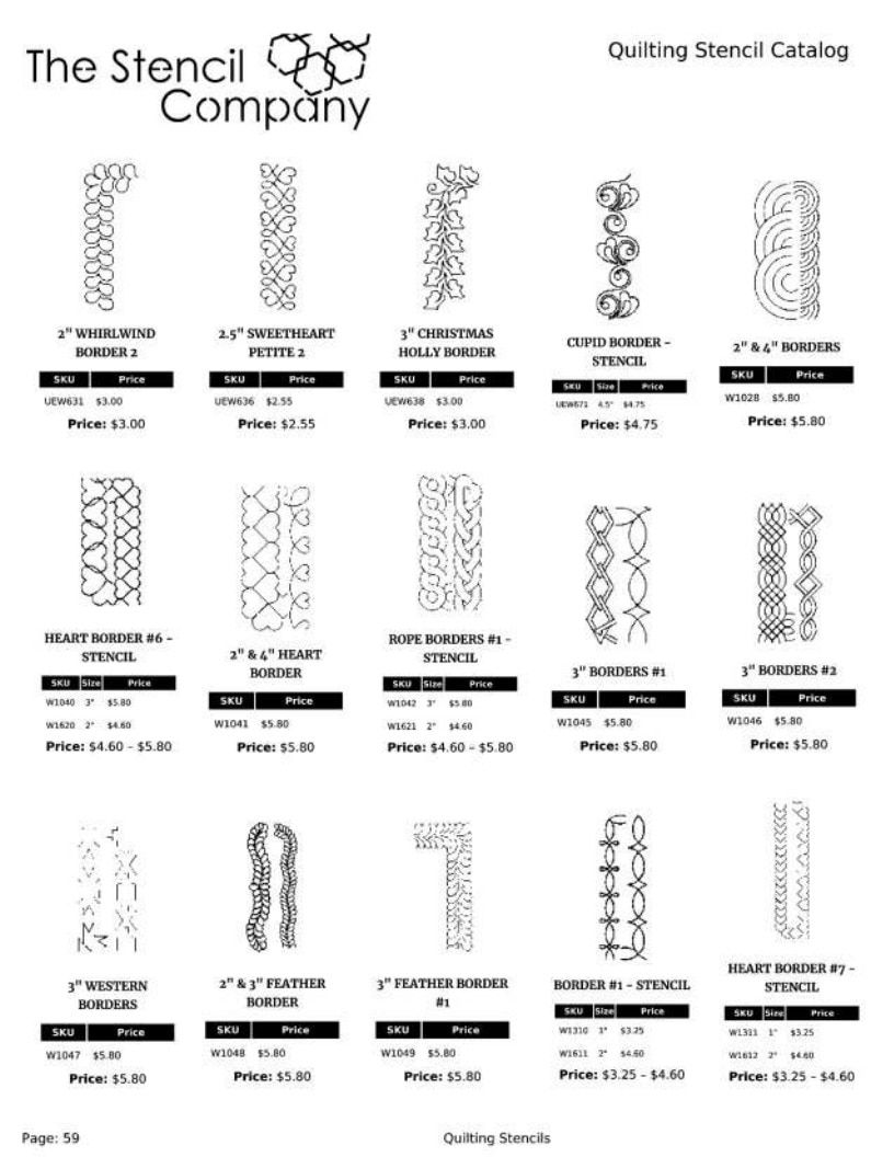 The Stencil Company Quilting Stencils Catalog Weekly Ad January 1, 2026 - December 31, 2027