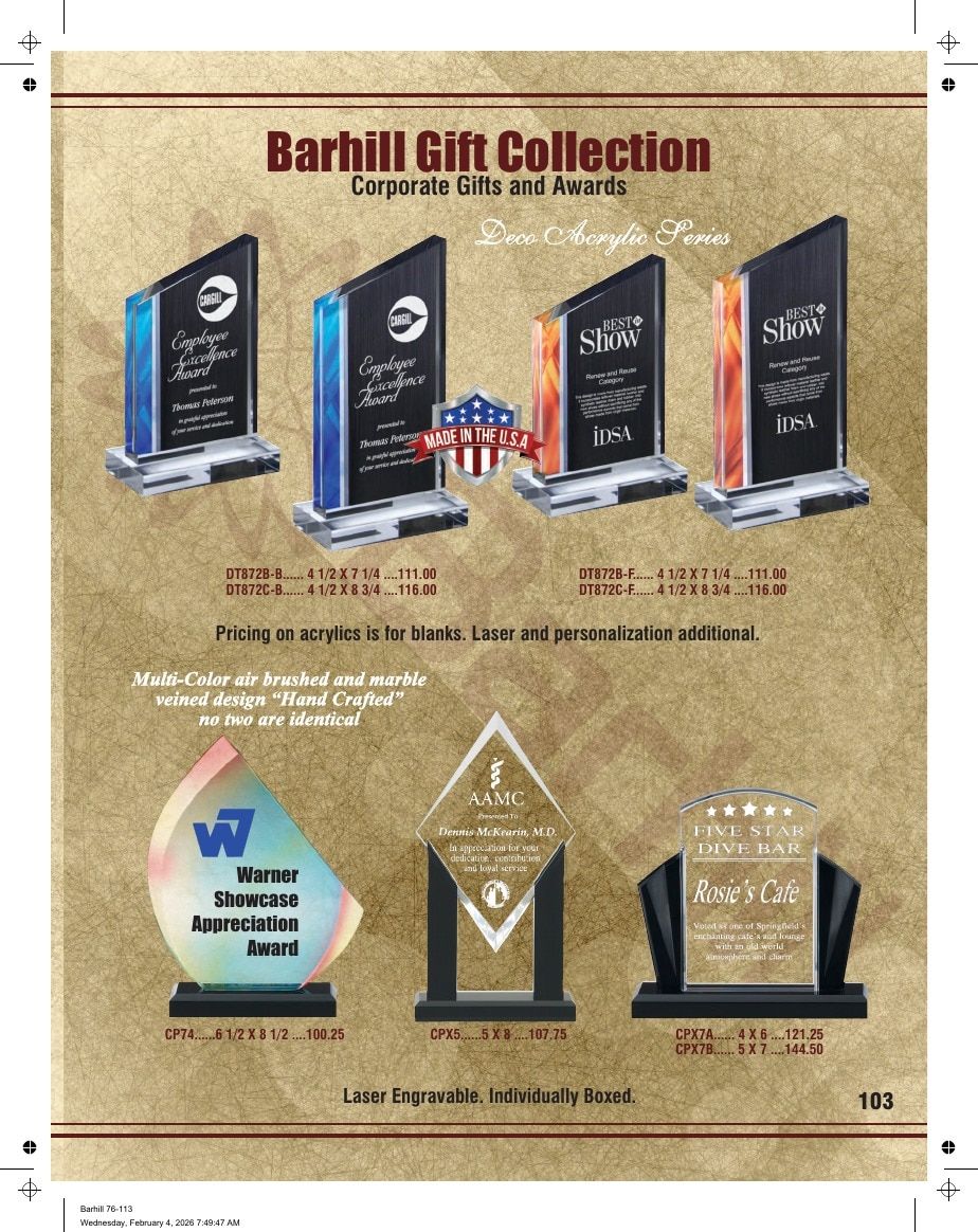 Marco Awards Group Recognition Awards Catalog Weekly Ad January 1 - December 31, 2026
