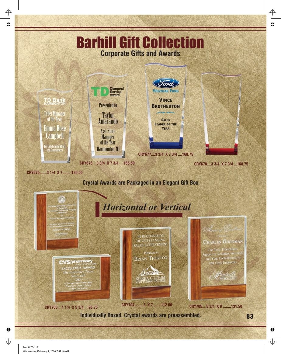 Marco Awards Group Recognition Awards Catalog Weekly Ad January 1 - December 31, 2026