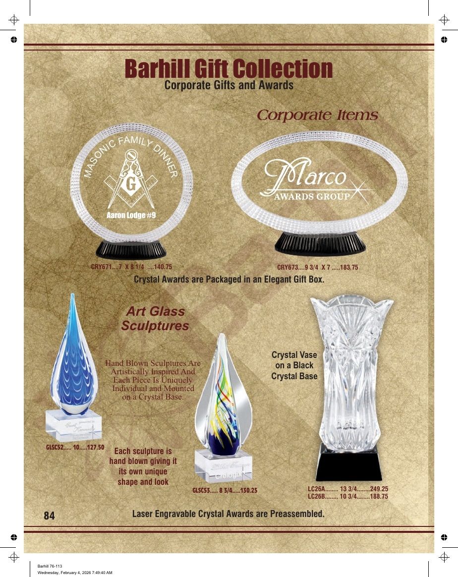 Marco Awards Group Recognition Awards Catalog Weekly Ad January 1 - December 31, 2026