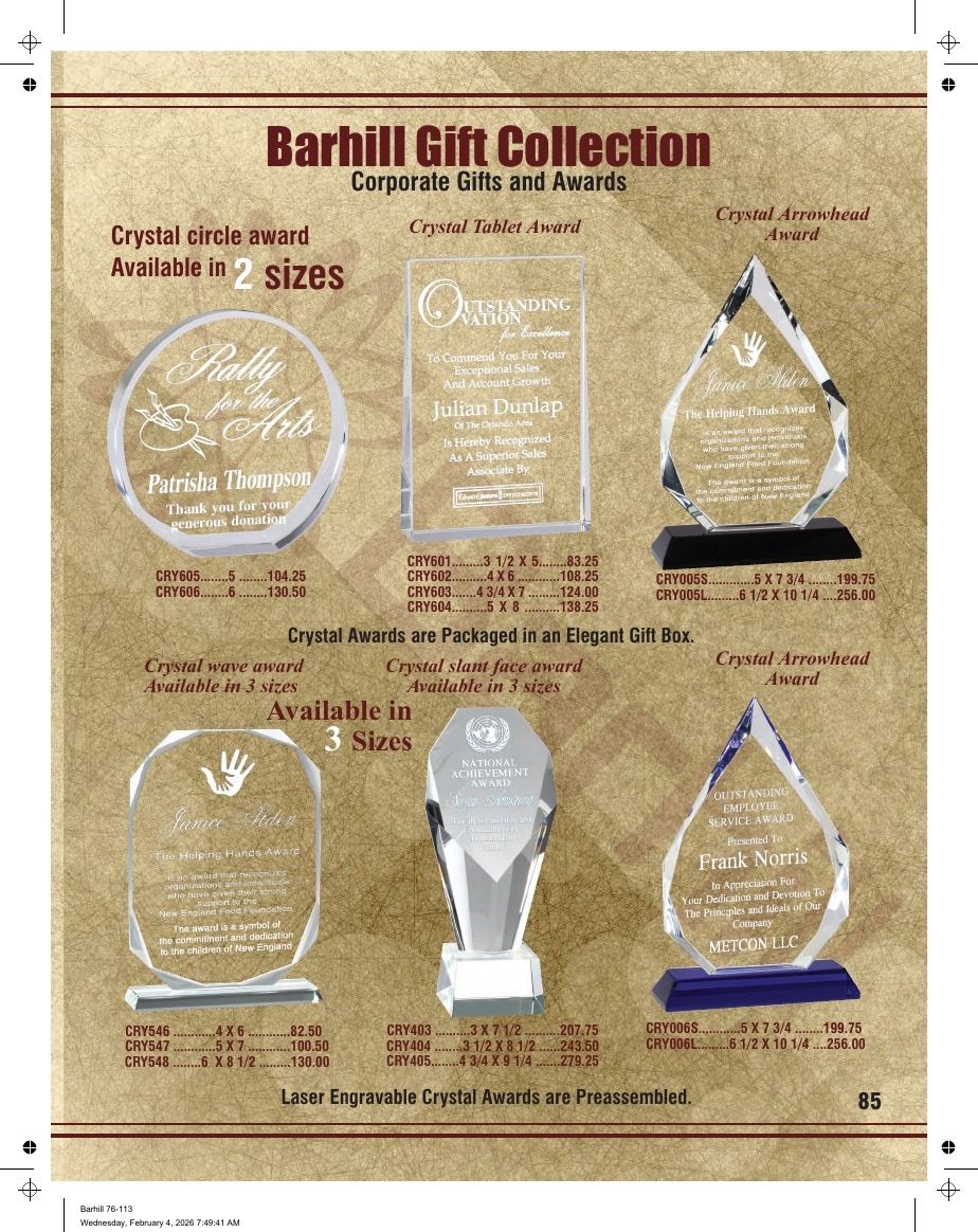 Marco Awards Group Recognition Awards Catalog Weekly Ad January 1 - December 31, 2026