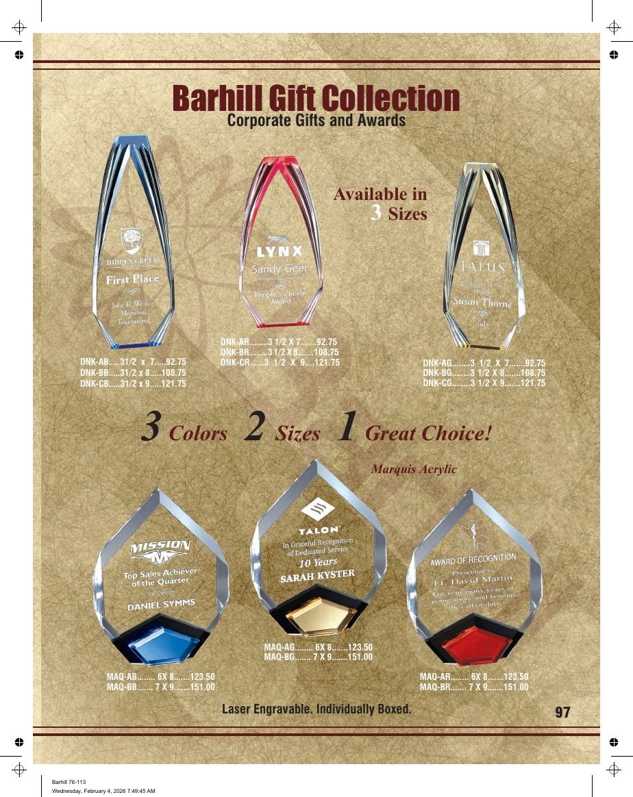 Marco Awards Group Recognition Awards Catalog Weekly Ad January 1 - December 31, 2026