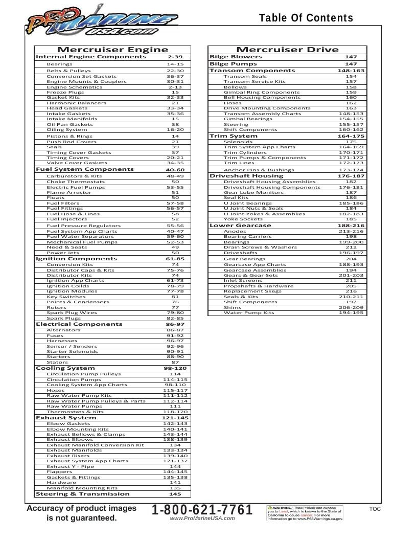 Pro Marine USA Inboard and Sterndrive Parts Catalog Weekly Ad January 1 - December 31, 2026
