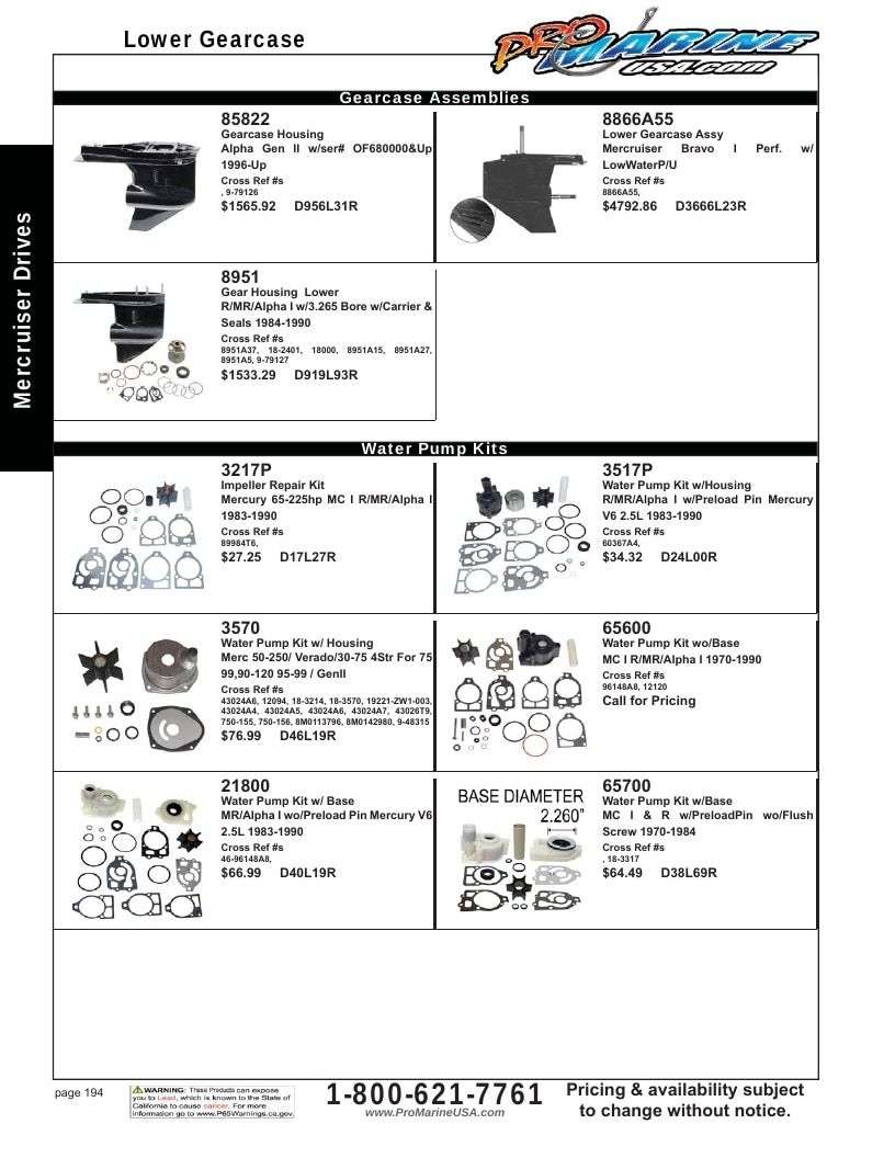 Pro Marine USA Inboard and Sterndrive Parts Catalog Weekly Ad January 1 - December 31, 2026
