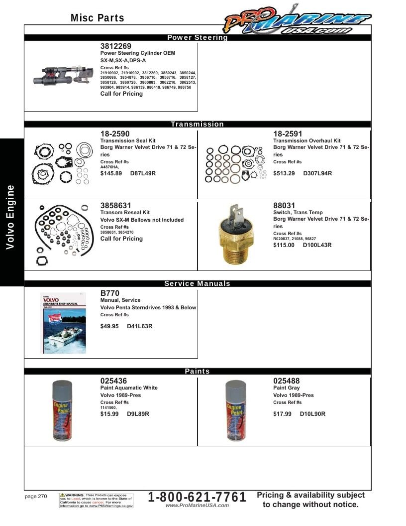 Pro Marine USA Inboard and Sterndrive Parts Catalog Weekly Ad January 1 - December 31, 2026
