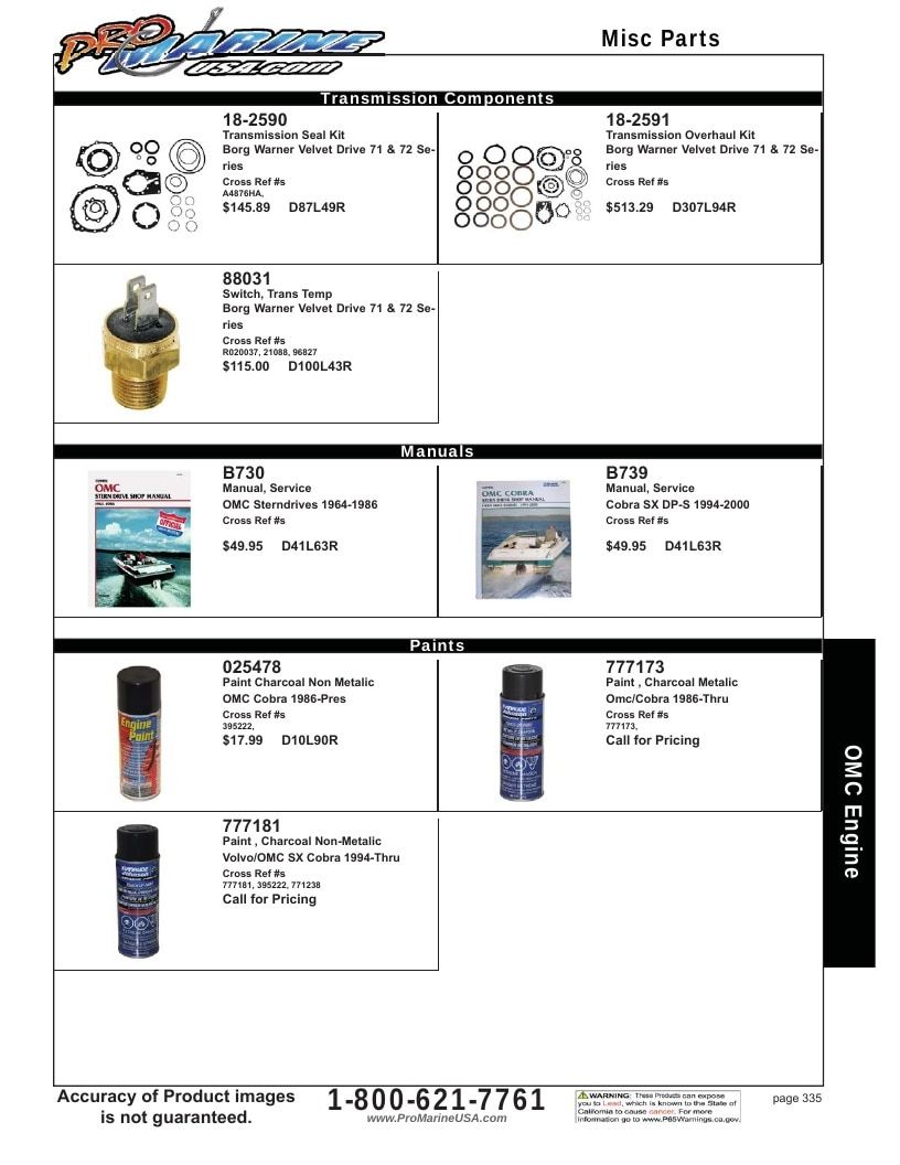 Pro Marine USA Inboard and Sterndrive Parts Catalog Weekly Ad January 1 - December 31, 2026