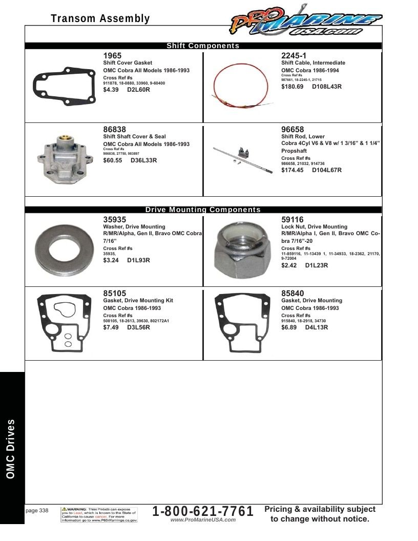 Pro Marine USA Inboard and Sterndrive Parts Catalog Weekly Ad January 1 - December 31, 2026