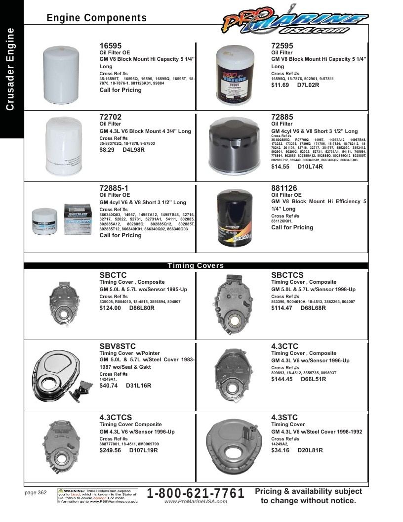 Pro Marine USA Inboard and Sterndrive Parts Catalog Weekly Ad January 1 - December 31, 2026