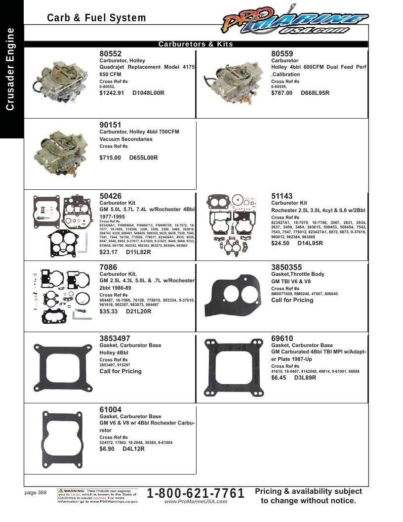 Pro Marine USA Inboard and Sterndrive Parts Catalog Weekly Ad January 1 - December 31, 2026