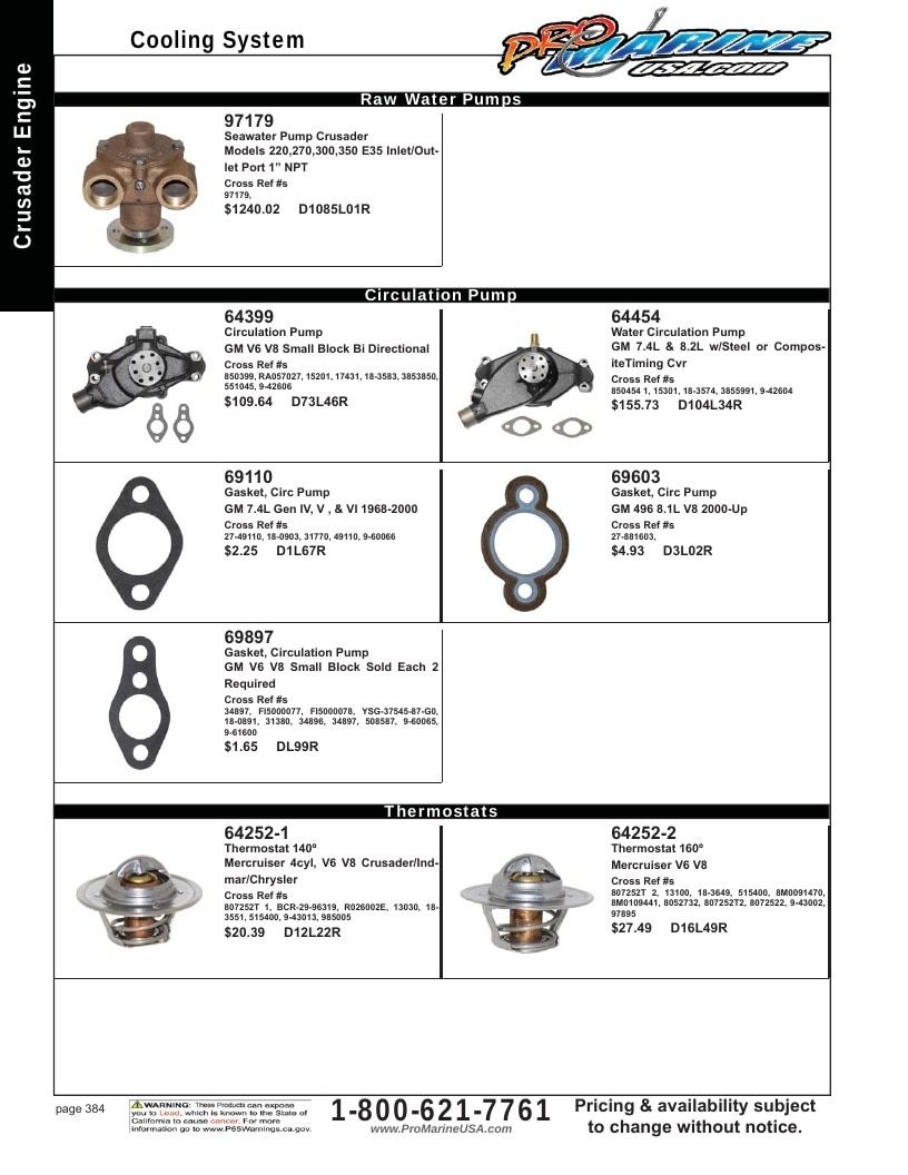 Pro Marine USA Inboard and Sterndrive Parts Catalog Weekly Ad January 1 - December 31, 2026