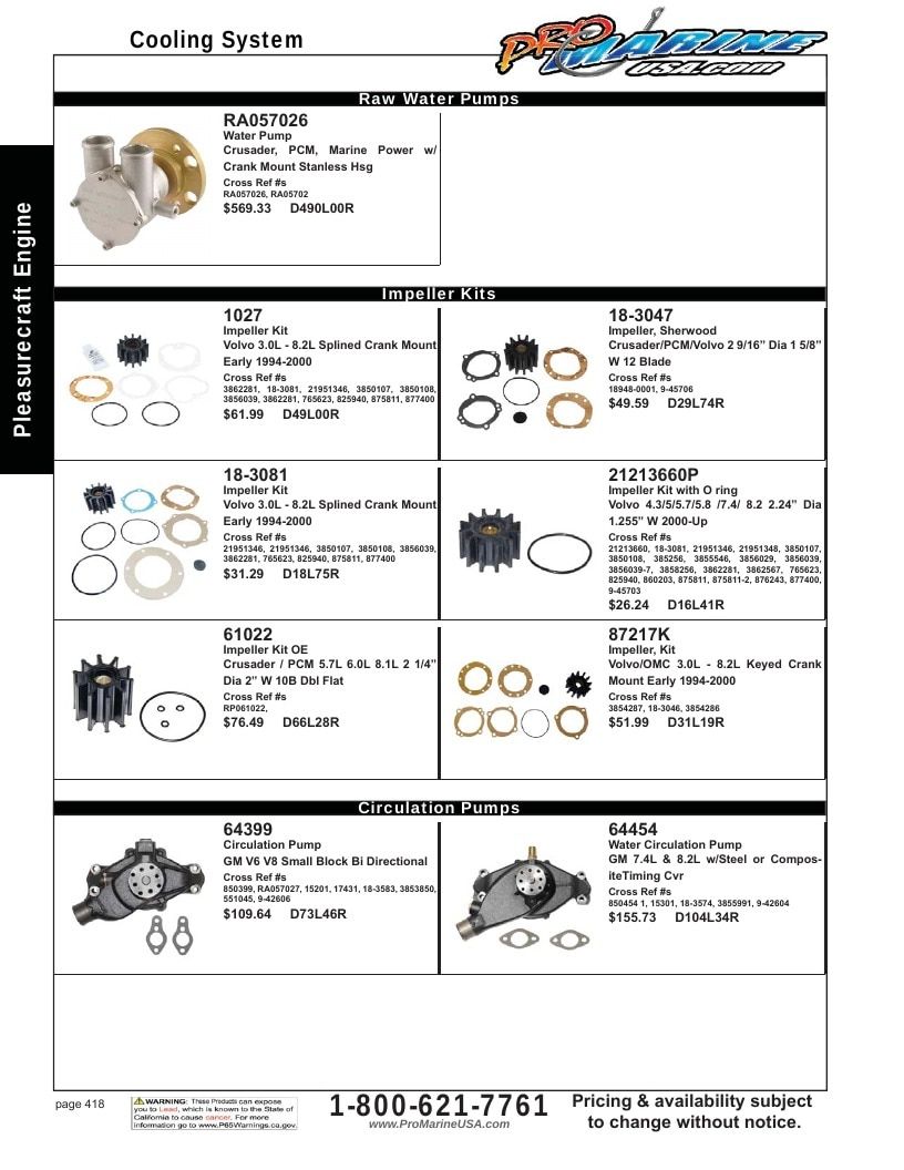 Pro Marine USA Inboard and Sterndrive Parts Catalog Weekly Ad January 1 - December 31, 2026