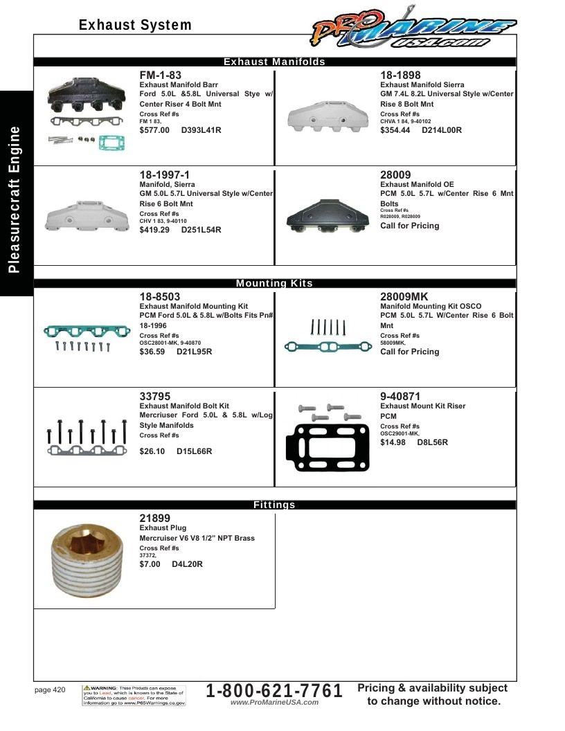 Pro Marine USA Inboard and Sterndrive Parts Catalog Weekly Ad January 1 - December 31, 2026