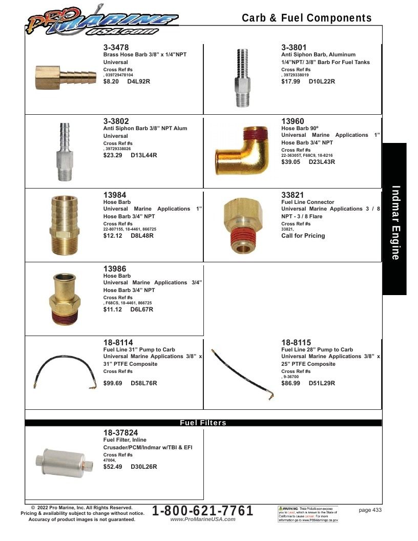 Pro Marine USA Inboard and Sterndrive Parts Catalog Weekly Ad January 1 - December 31, 2026