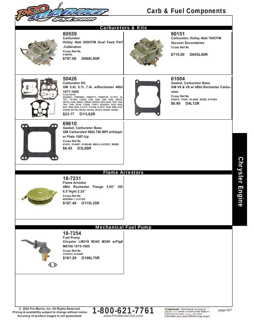 Pro Marine USA Inboard and Sterndrive Parts Catalog Weekly Ad January 1 - December 31, 2026