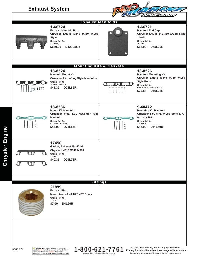 Pro Marine USA Inboard and Sterndrive Parts Catalog Weekly Ad January 1 - December 31, 2026