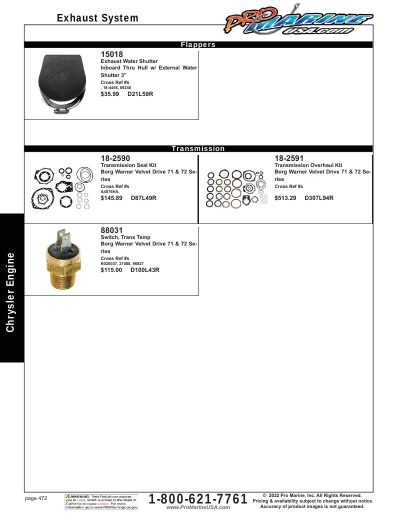 Pro Marine USA Inboard and Sterndrive Parts Catalog Weekly Ad January 1 - December 31, 2026