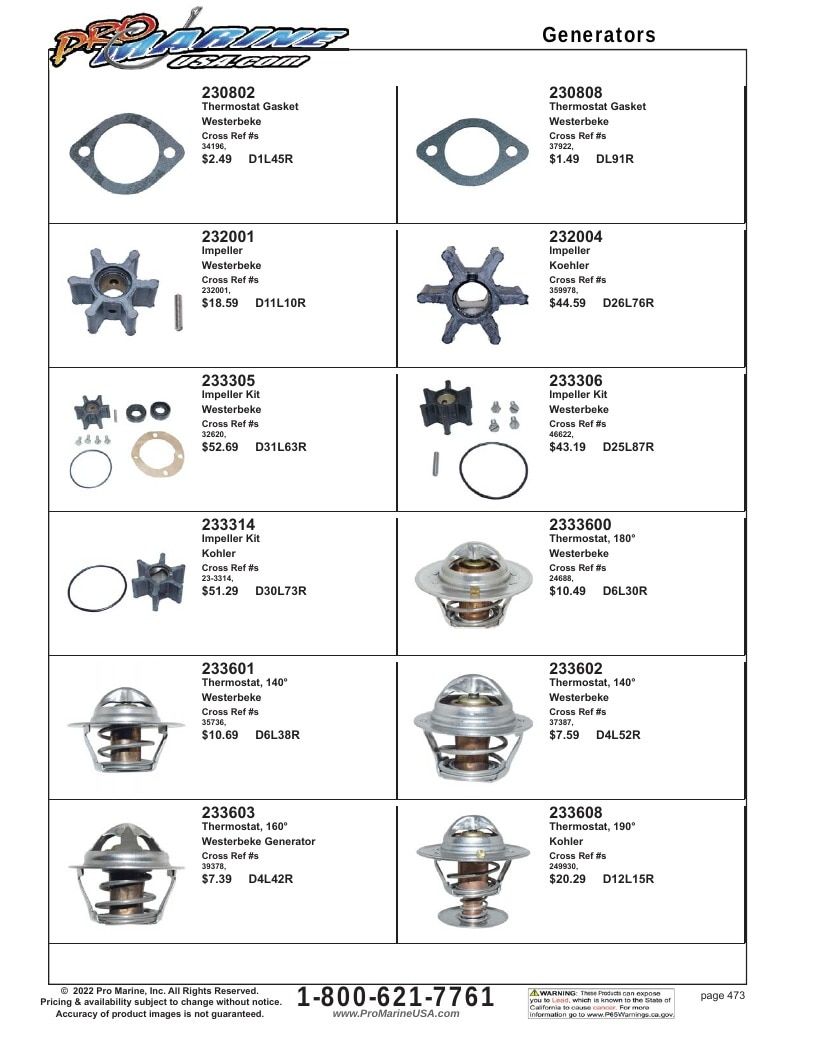 Pro Marine USA Inboard and Sterndrive Parts Catalog Weekly Ad January 1 - December 31, 2026