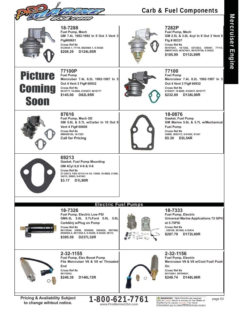 Pro Marine USA Inboard and Sterndrive Parts Catalog Weekly Ad January 1 - December 31, 2026