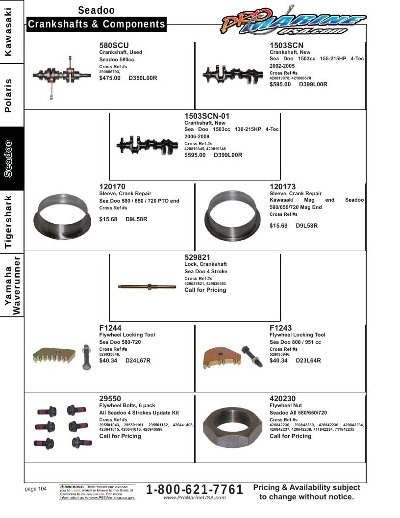 Pro Marine USA Personal Watercraft Parts Catalog Weekly Ad January 1 - December 31, 2026