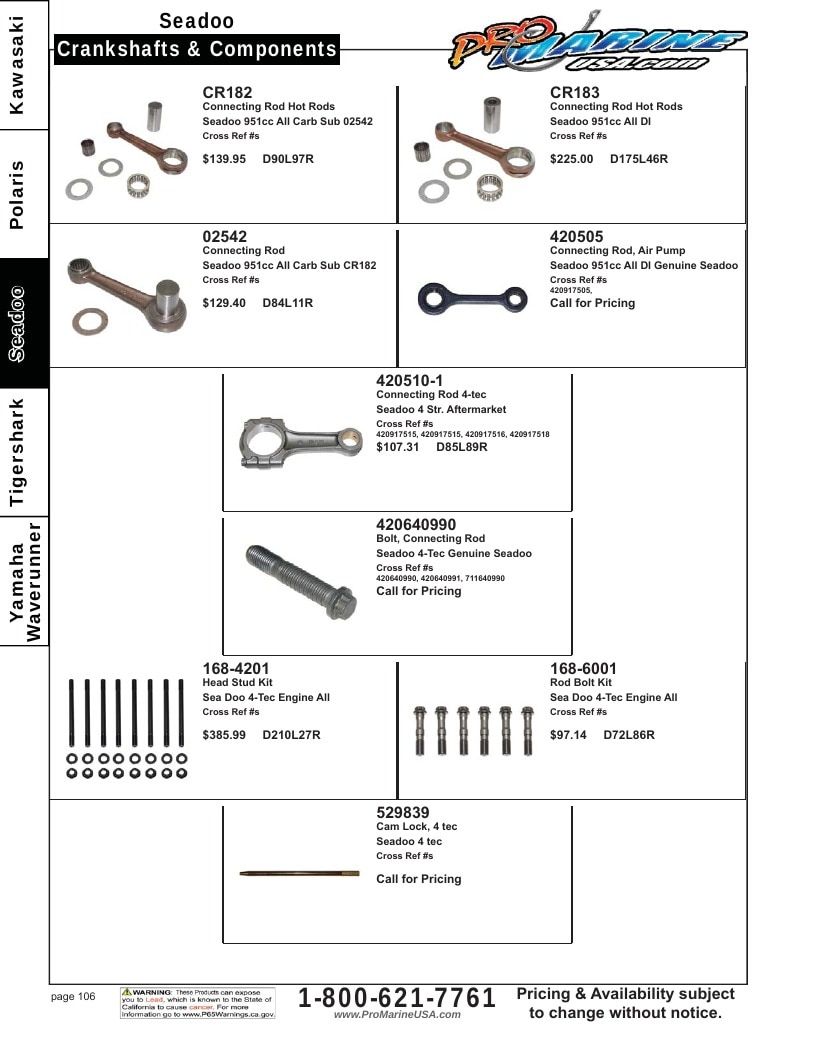 Pro Marine USA Personal Watercraft Parts Catalog Weekly Ad January 1 - December 31, 2026