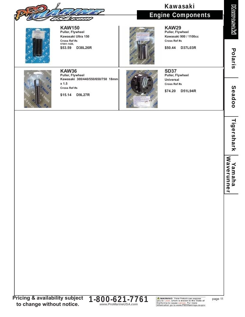 Pro Marine USA Personal Watercraft Parts Catalog Weekly Ad January 1 - December 31, 2026