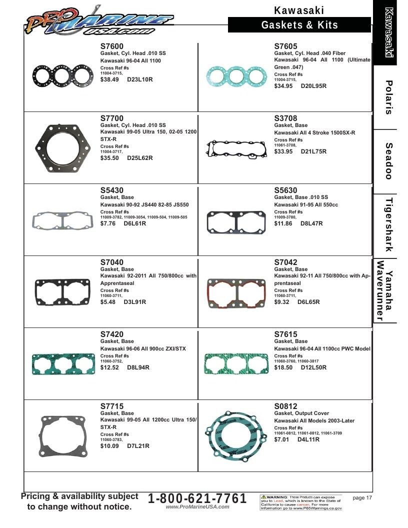 Pro Marine USA Personal Watercraft Parts Catalog Weekly Ad January 1 - December 31, 2026