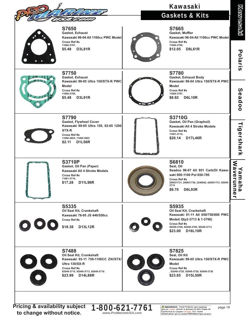 Pro Marine USA Personal Watercraft Parts Catalog Weekly Ad January 1 - December 31, 2026