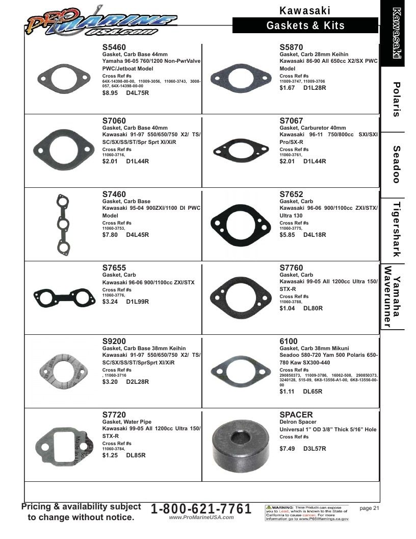 Pro Marine USA Personal Watercraft Parts Catalog Weekly Ad January 1 - December 31, 2026