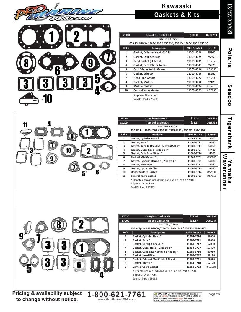 Pro Marine USA Personal Watercraft Parts Catalog Weekly Ad January 1 - December 31, 2026