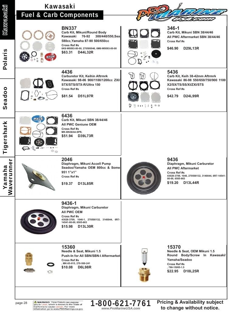 Pro Marine USA Personal Watercraft Parts Catalog Weekly Ad January 1 - December 31, 2026