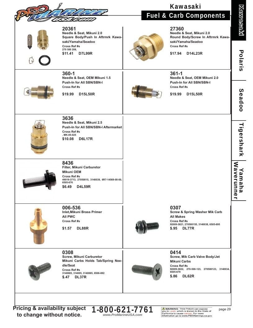 Pro Marine USA Personal Watercraft Parts Catalog Weekly Ad January 1 - December 31, 2026