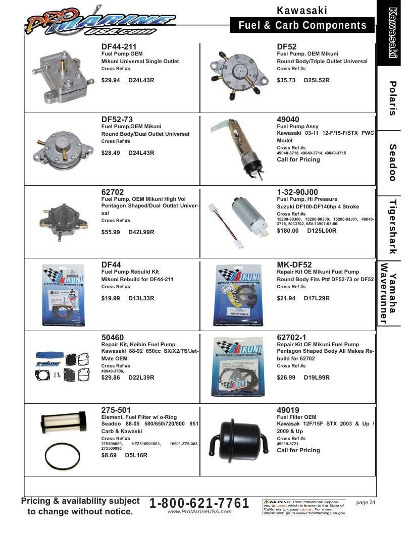 Pro Marine USA Personal Watercraft Parts Catalog Weekly Ad January 1 - December 31, 2026
