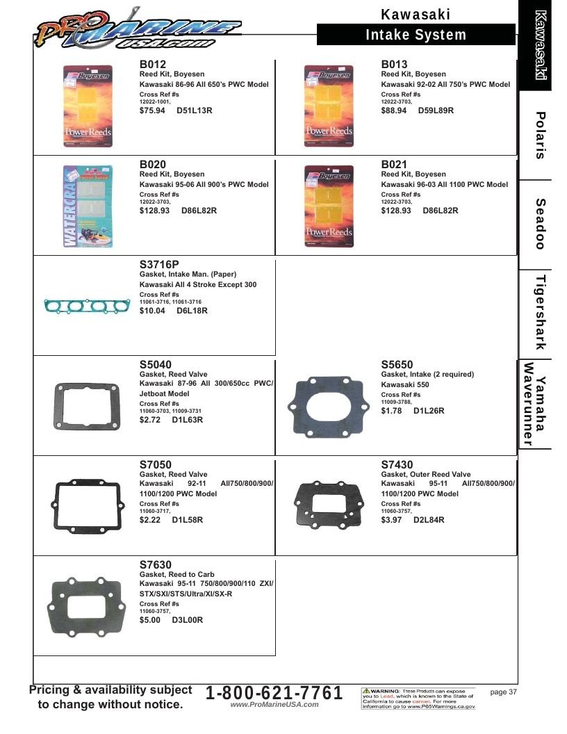 Pro Marine USA Personal Watercraft Parts Catalog Weekly Ad January 1 - December 31, 2026