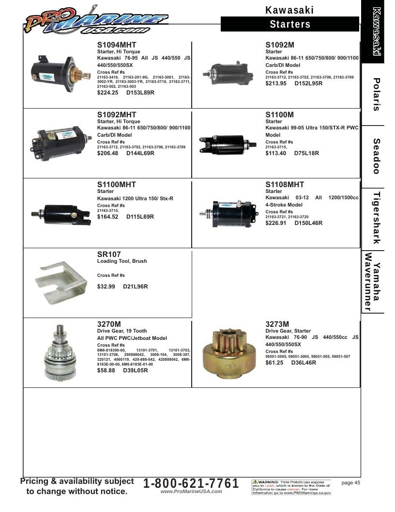 Pro Marine USA Personal Watercraft Parts Catalog Weekly Ad January 1 - December 31, 2026