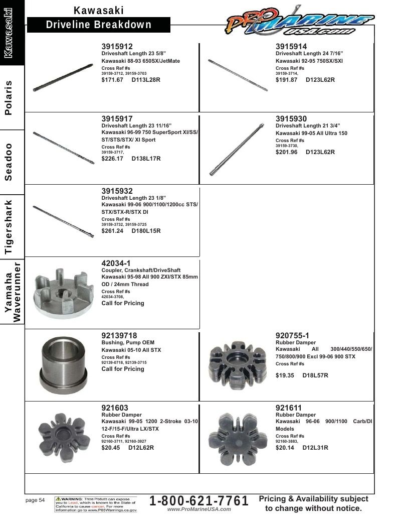 Pro Marine USA Personal Watercraft Parts Catalog Weekly Ad January 1 - December 31, 2026