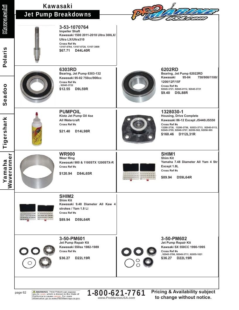 Pro Marine USA Personal Watercraft Parts Catalog Weekly Ad January 1 - December 31, 2026