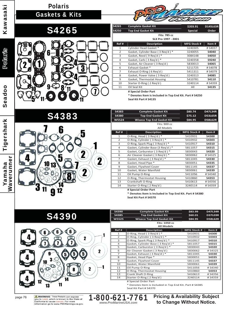 Pro Marine USA Personal Watercraft Parts Catalog Weekly Ad January 1 - December 31, 2026