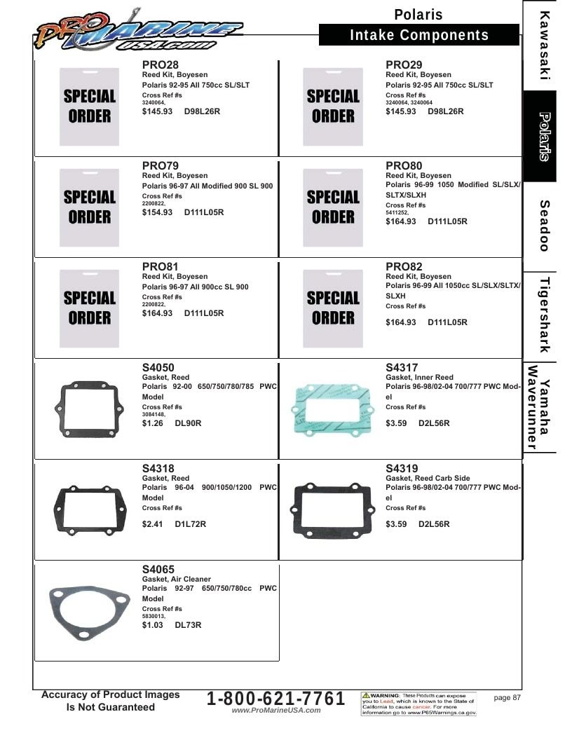 Pro Marine USA Personal Watercraft Parts Catalog Weekly Ad January 1 - December 31, 2026