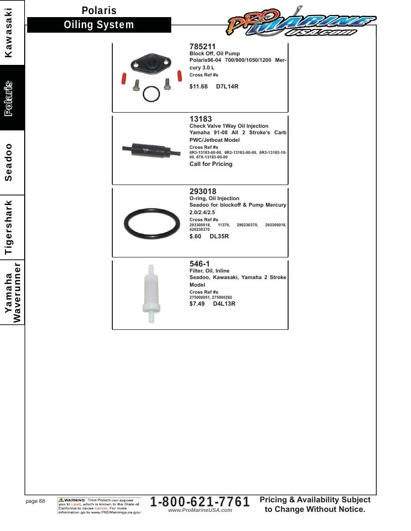 Pro Marine USA Personal Watercraft Parts Catalog Weekly Ad January 1 - December 31, 2026
