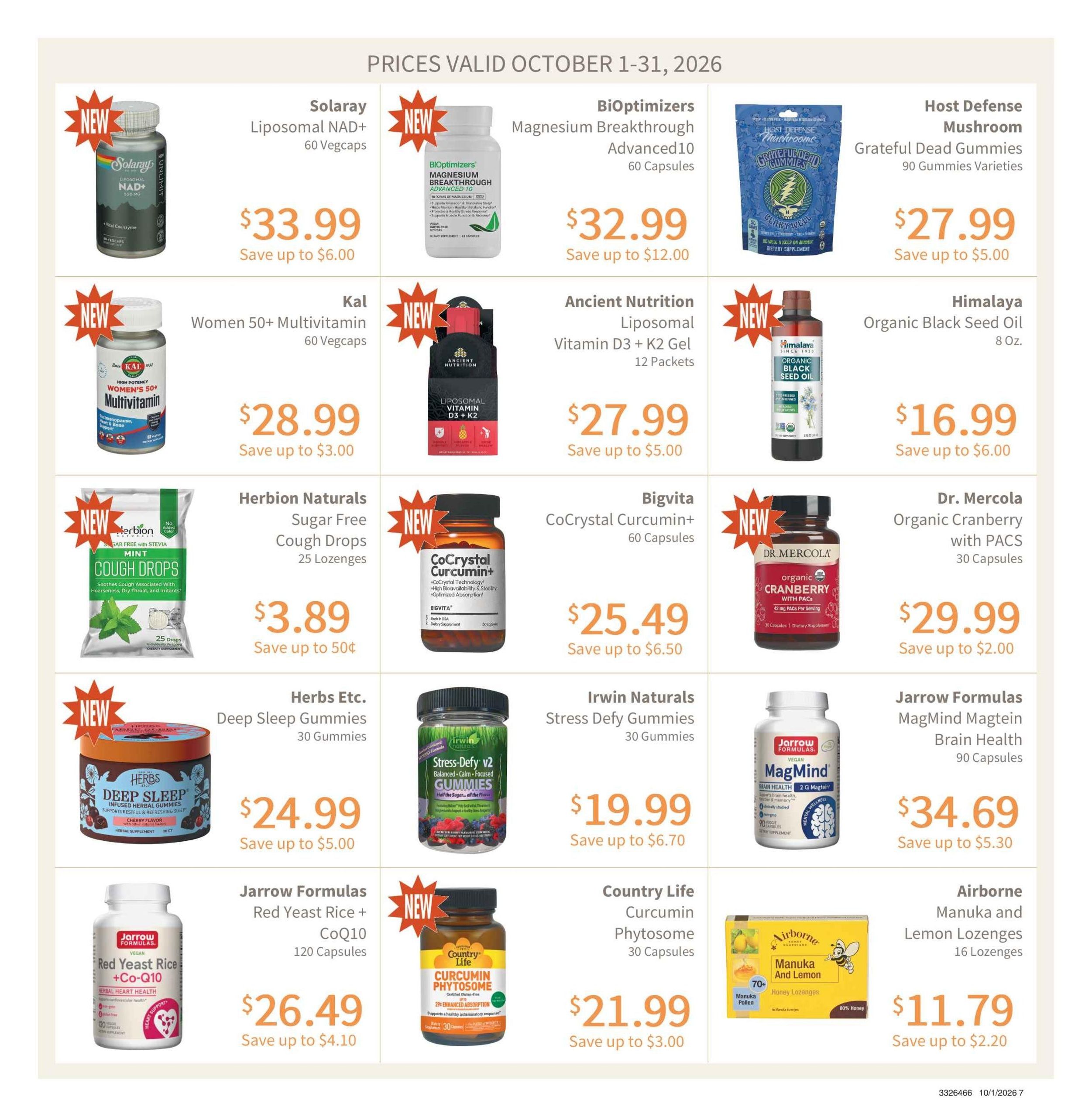 Earth Origins Weekly Ad October 1 - 31, 2026