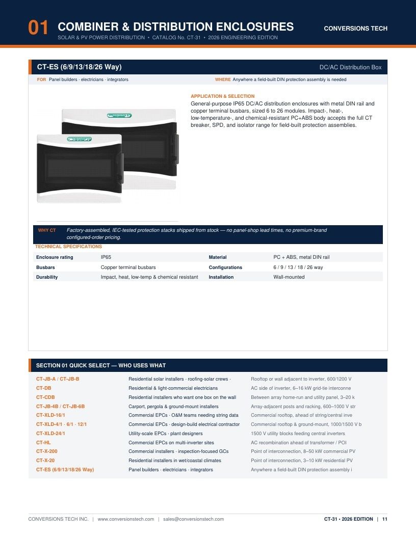 Conversions Tech Solar and PV Distribution Catalog Weekly Ad January 1 - December 31, 2026