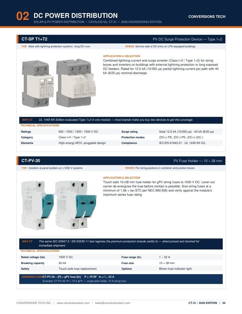Conversions Tech Solar and PV Distribution Catalog Weekly Ad January 1 - December 31, 2026