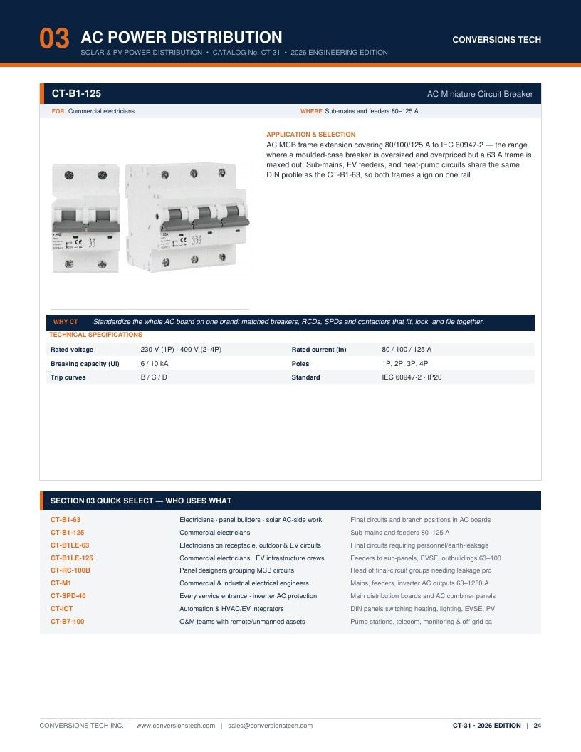 Conversions Tech Solar and PV Distribution Catalog Weekly Ad January 1 - December 31, 2026