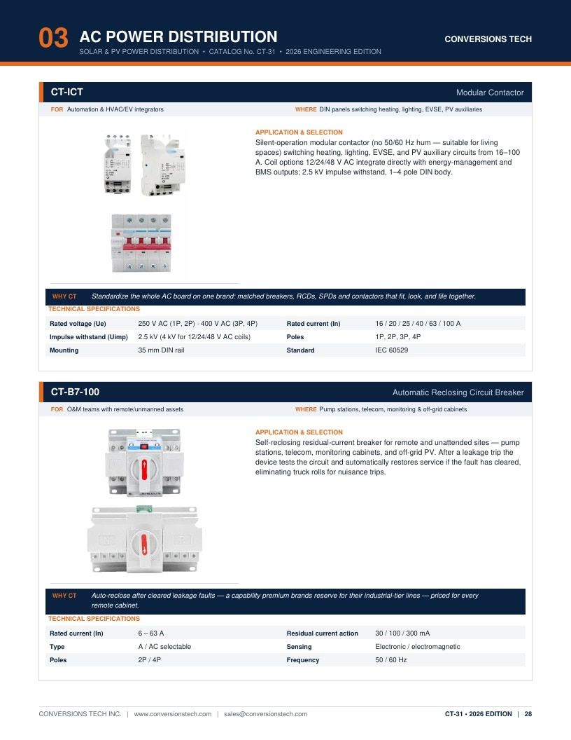 Conversions Tech Solar and PV Distribution Catalog Weekly Ad January 1 - December 31, 2026